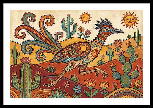 Colorful Roadrunner In Desert Landscape