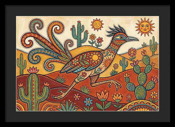 Colorful Roadrunner In Desert Landscape