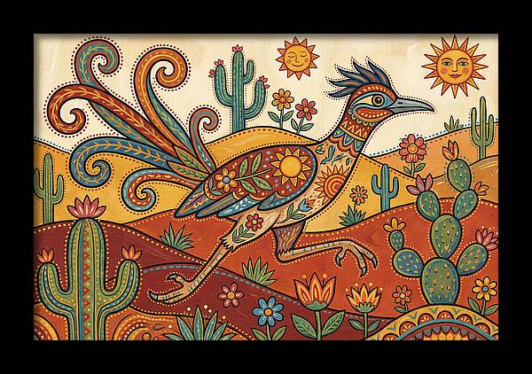 Colorful Roadrunner In Desert Landscape