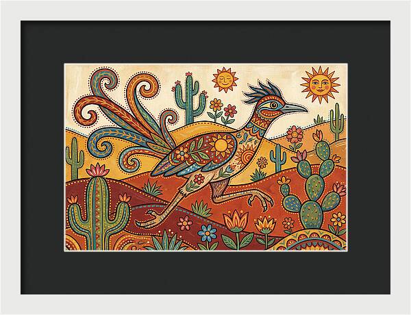 Colorful Roadrunner In Desert Landscape