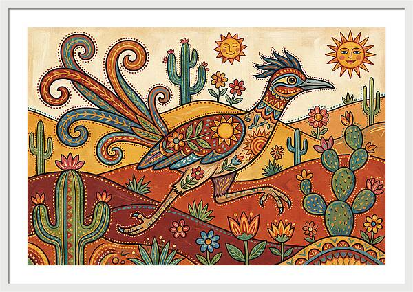 Colorful Roadrunner In Desert Landscape