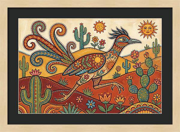Colorful Roadrunner In Desert Landscape