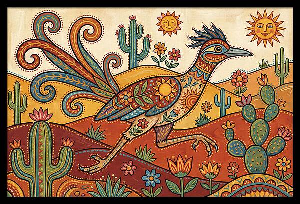 Colorful Roadrunner In Desert Landscape