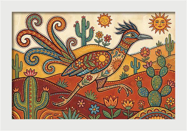 Colorful Roadrunner In Desert Landscape