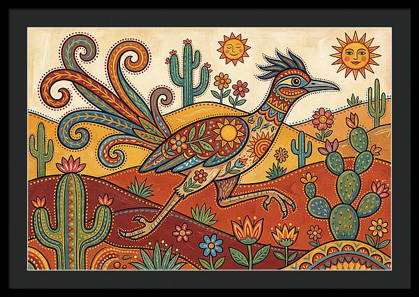 Colorful Roadrunner In Desert Landscape