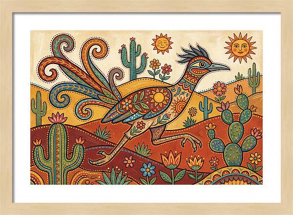 Colorful Roadrunner In Desert Landscape