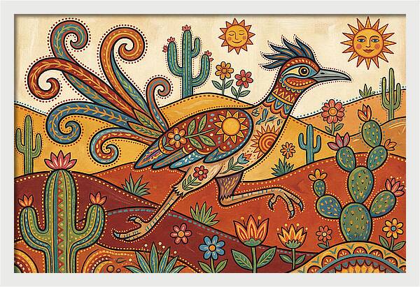 Colorful Roadrunner In Desert Landscape