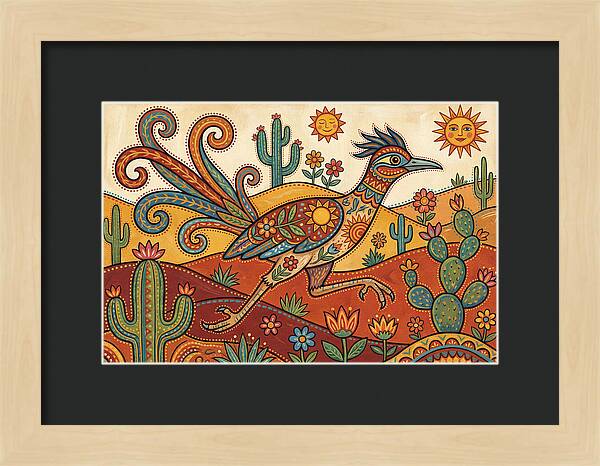 Colorful Roadrunner In Desert Landscape