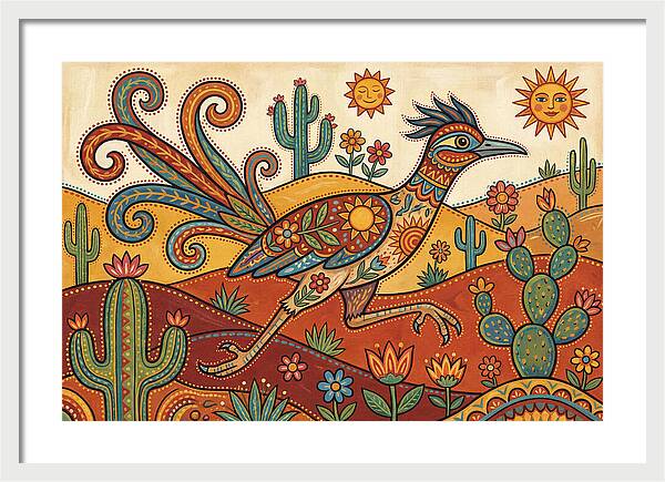 Colorful Roadrunner In Desert Landscape