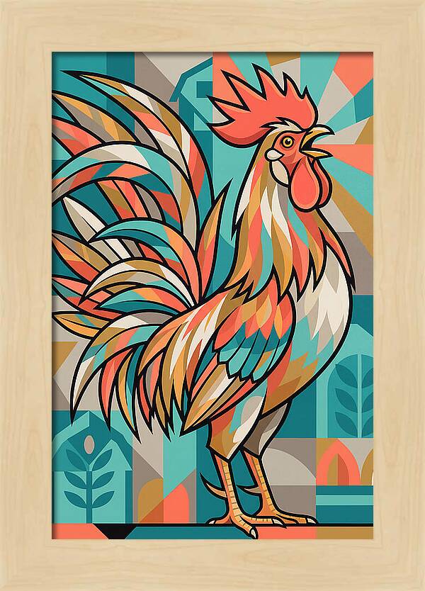 Colorful Rooster Illustration