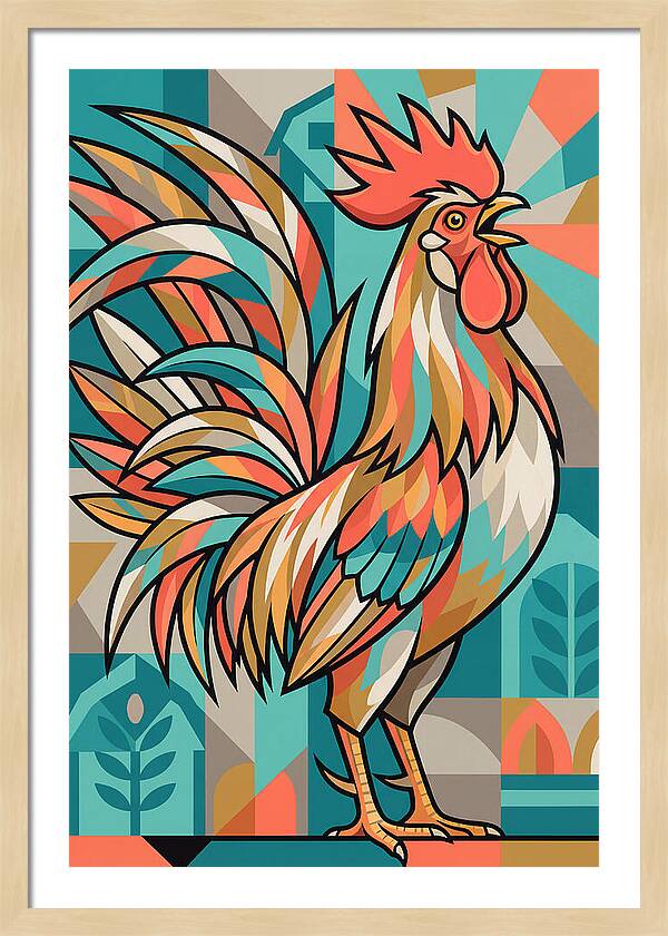 Colorful Rooster Illustration