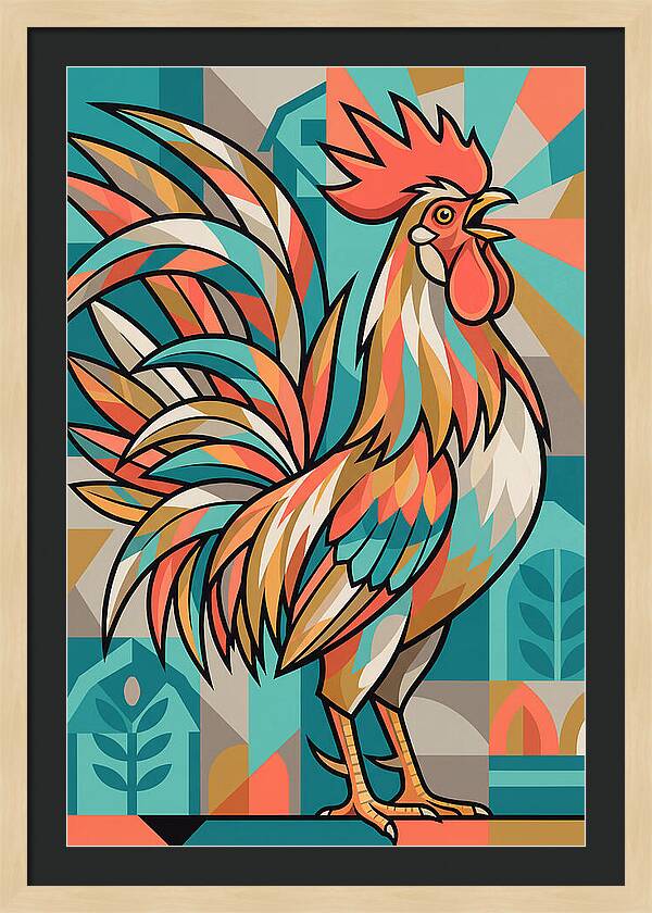 Colorful Rooster Illustration