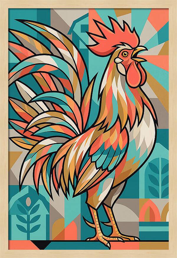 Colorful Rooster Illustration