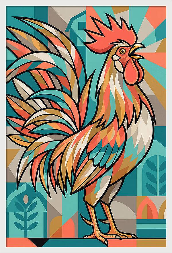 Colorful Rooster Illustration