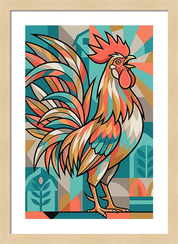 Colorful Rooster Illustration
