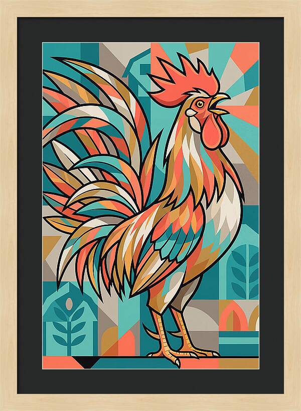 Colorful Rooster Illustration