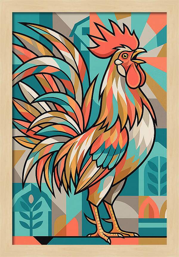 Colorful Rooster Illustration