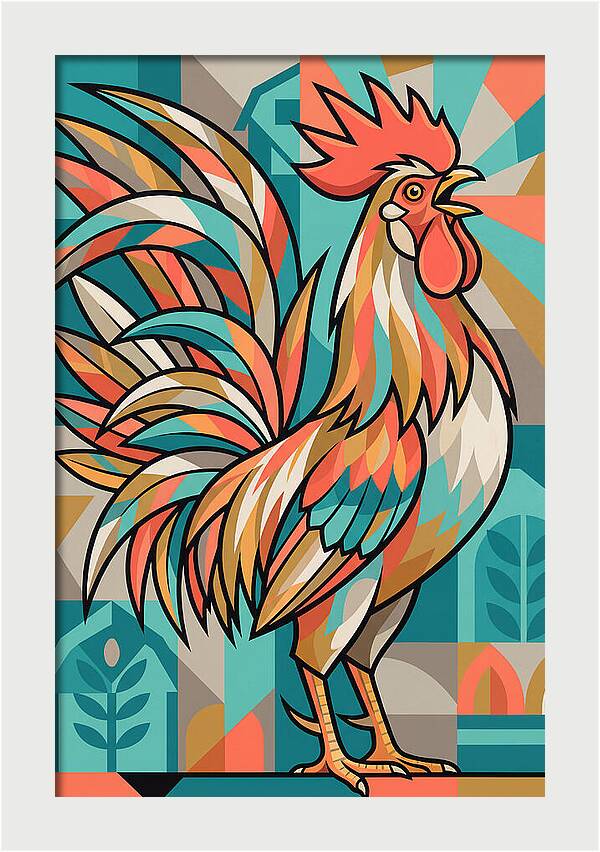 Colorful Rooster Illustration
