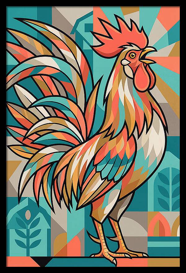 Colorful Rooster Illustration