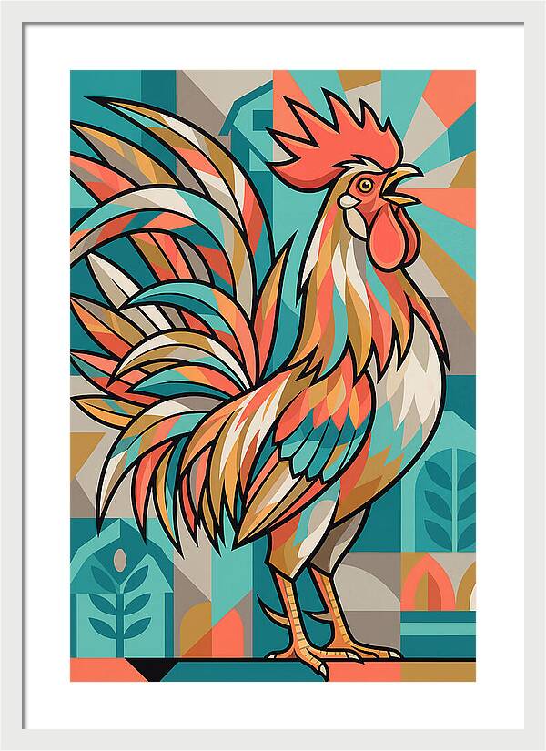 Colorful Rooster Illustration