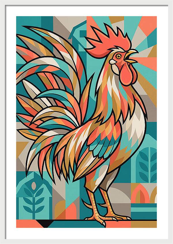 Colorful Rooster Illustration