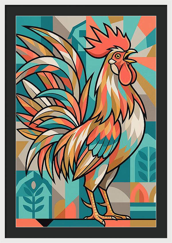 Colorful Rooster Illustration