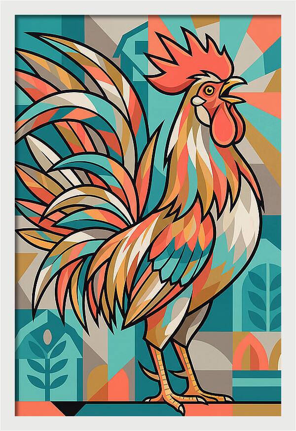 Colorful Rooster Illustration