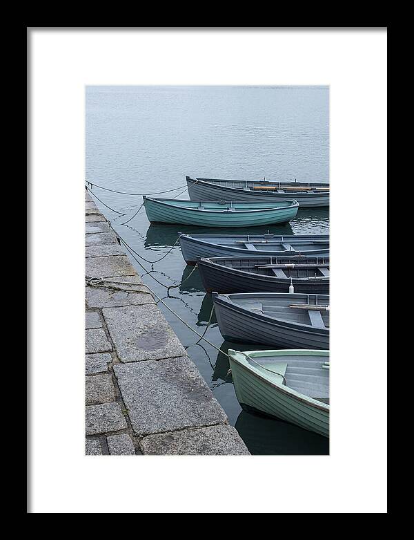 Colorful Rowing Boats Tied To Quay
