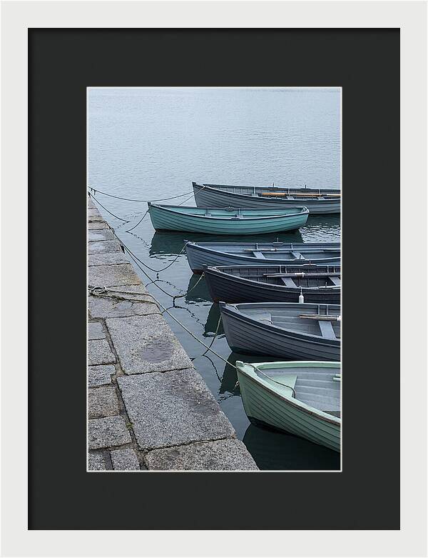 Colorful Rowing Boats Tied To Quay