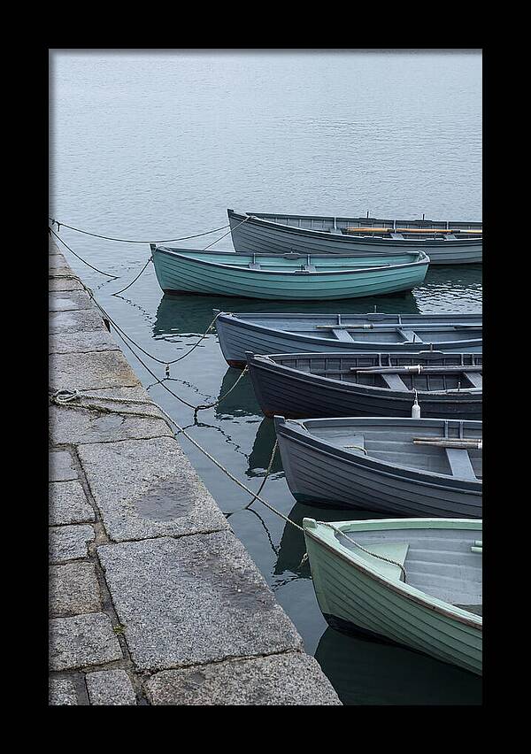 Colorful Rowing Boats Tied To Quay