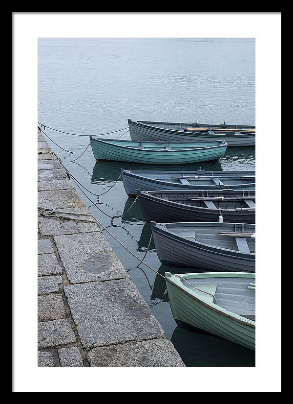 Colorful Rowing Boats Tied To Quay