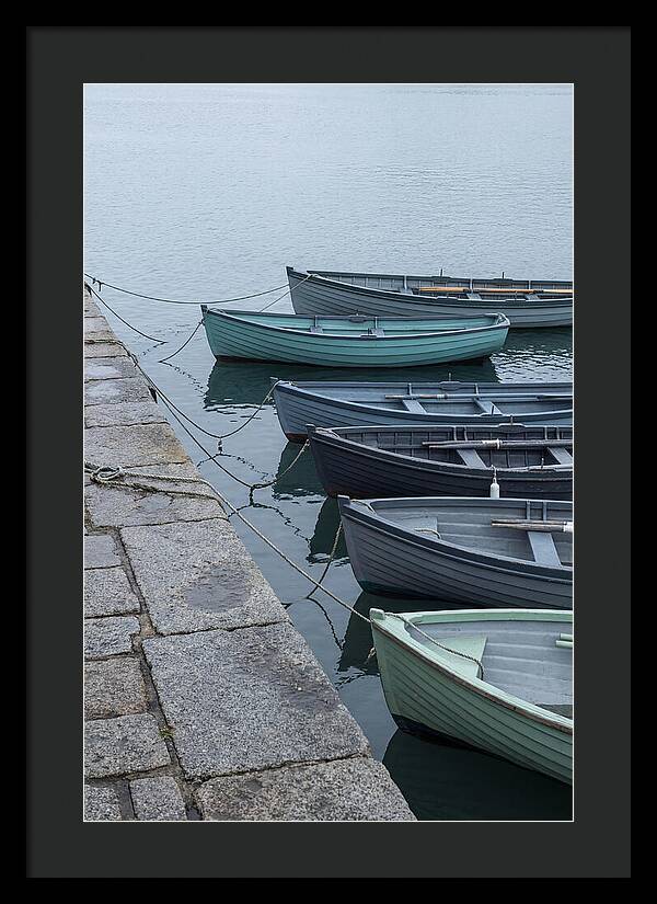Colorful Rowing Boats Tied To Quay