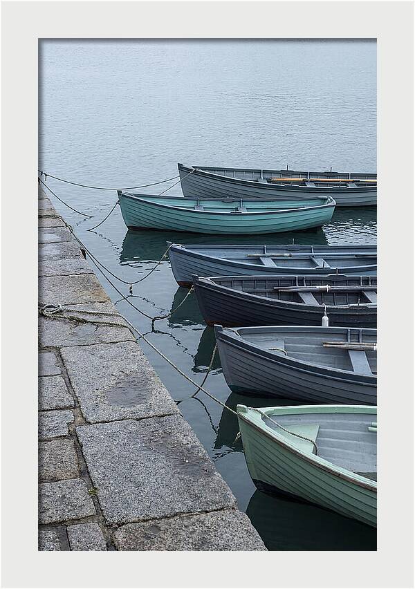 Colorful Rowing Boats Tied To Quay