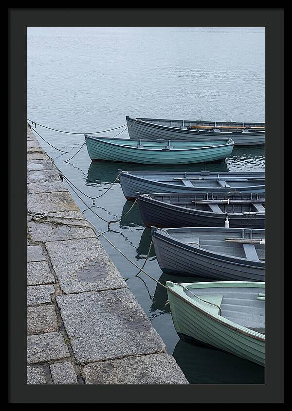 Colorful Rowing Boats Tied To Quay