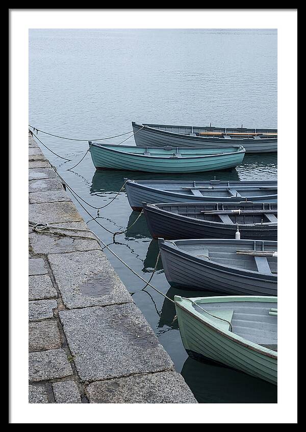 Colorful Rowing Boats Tied To Quay