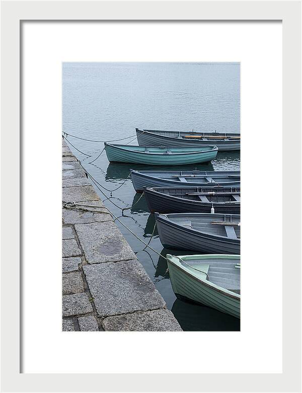 Colorful Rowing Boats Tied To Quay