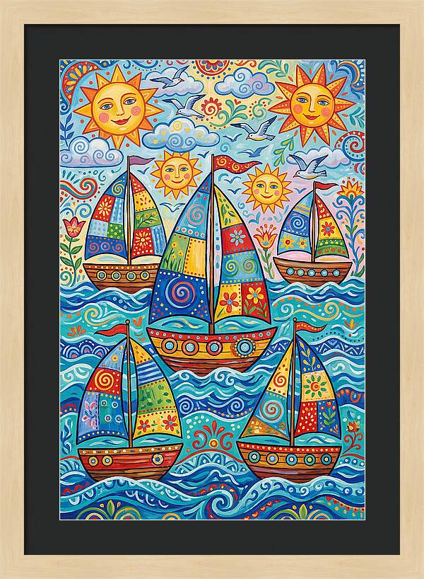 Colorful Sailboat Fleet