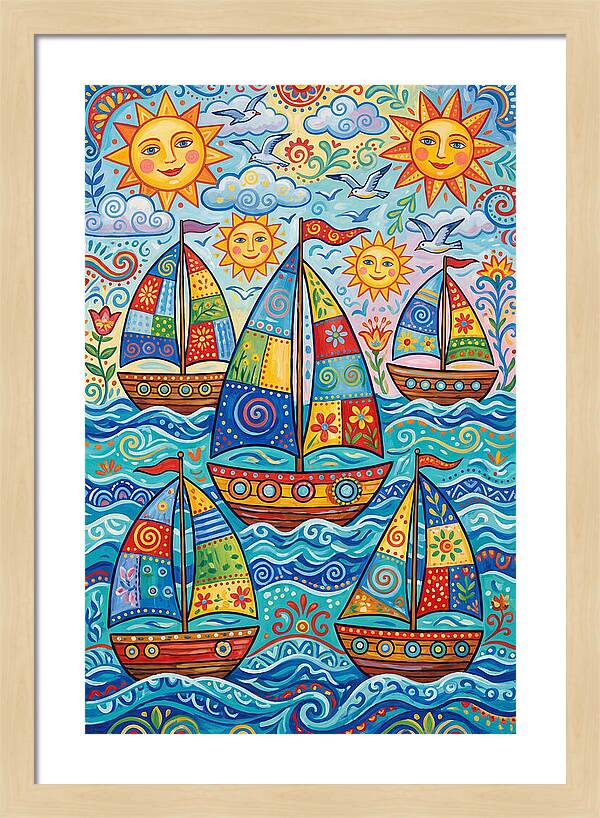 Colorful Sailboat Fleet