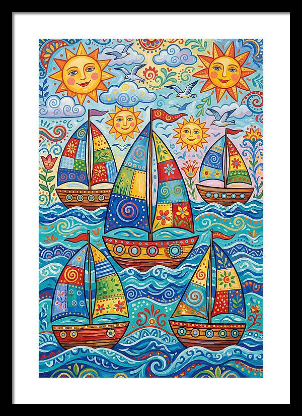 Colorful Sailboat Fleet