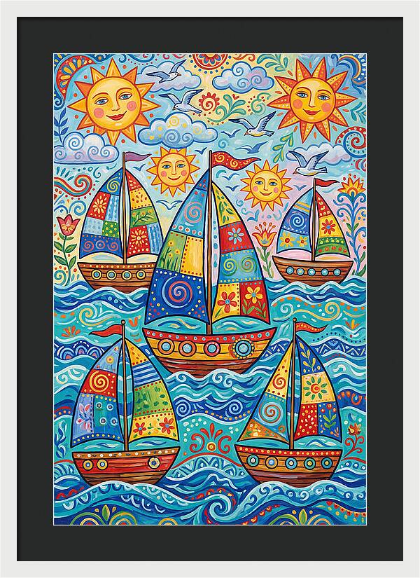 Colorful Sailboat Fleet