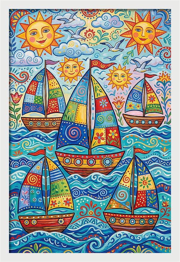 Colorful Sailboat Fleet