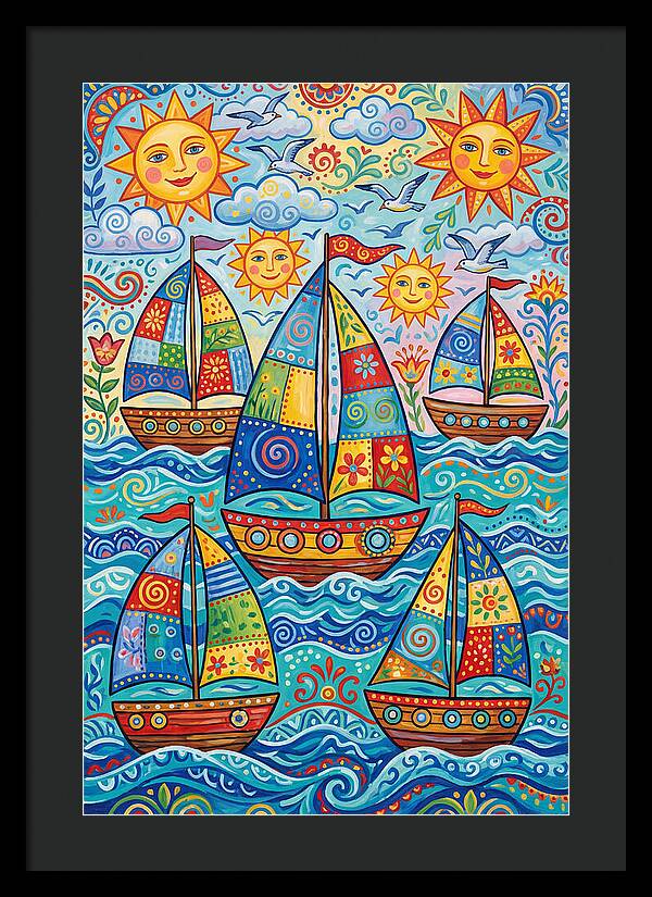 Colorful Sailboat Fleet