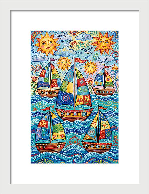 Colorful Sailboat Fleet