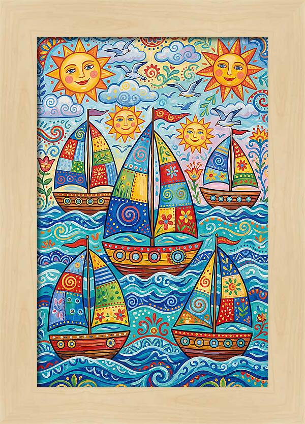Colorful Sailboat Fleet