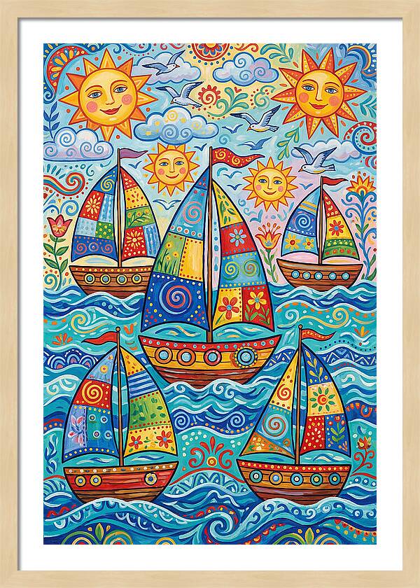 Colorful Sailboat Fleet