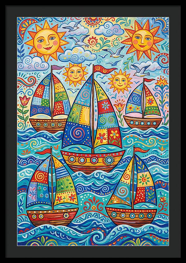 Colorful Sailboat Fleet