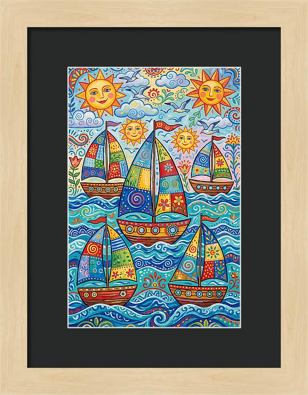 Colorful Sailboat Fleet