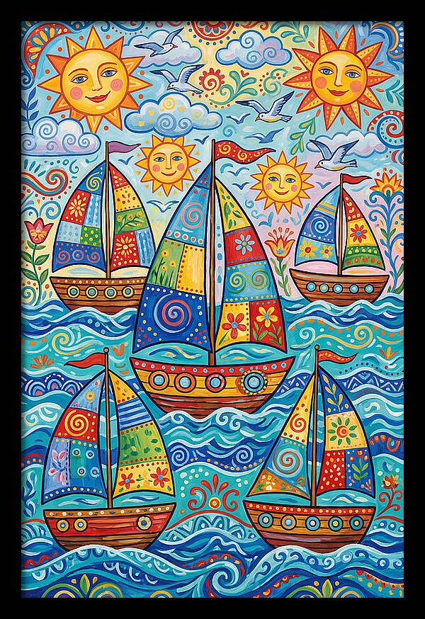 Colorful Sailboat Fleet