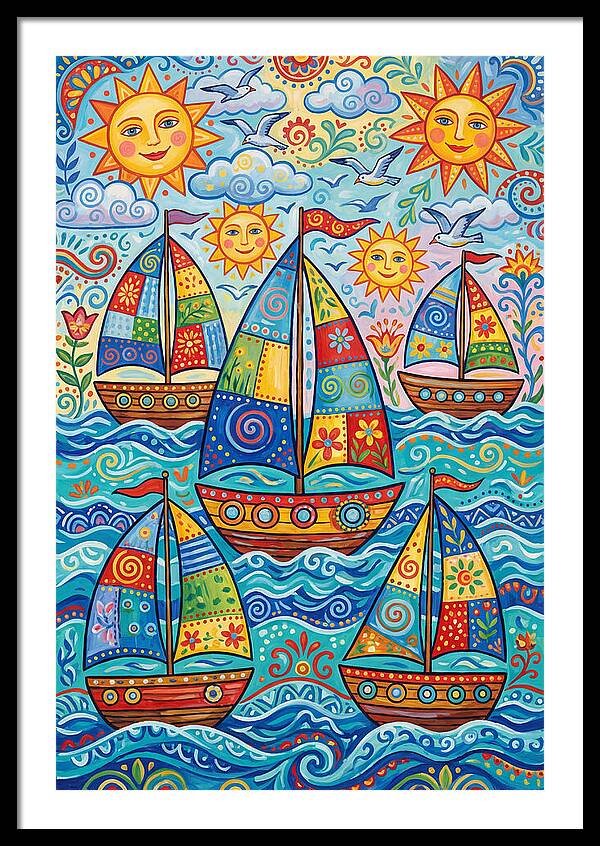 Colorful Sailboat Fleet