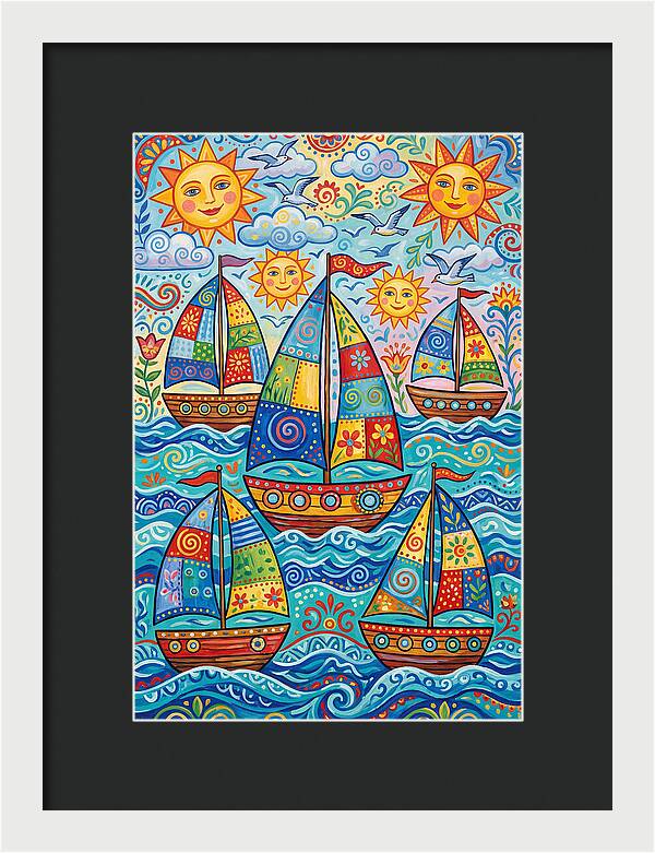 Colorful Sailboat Fleet